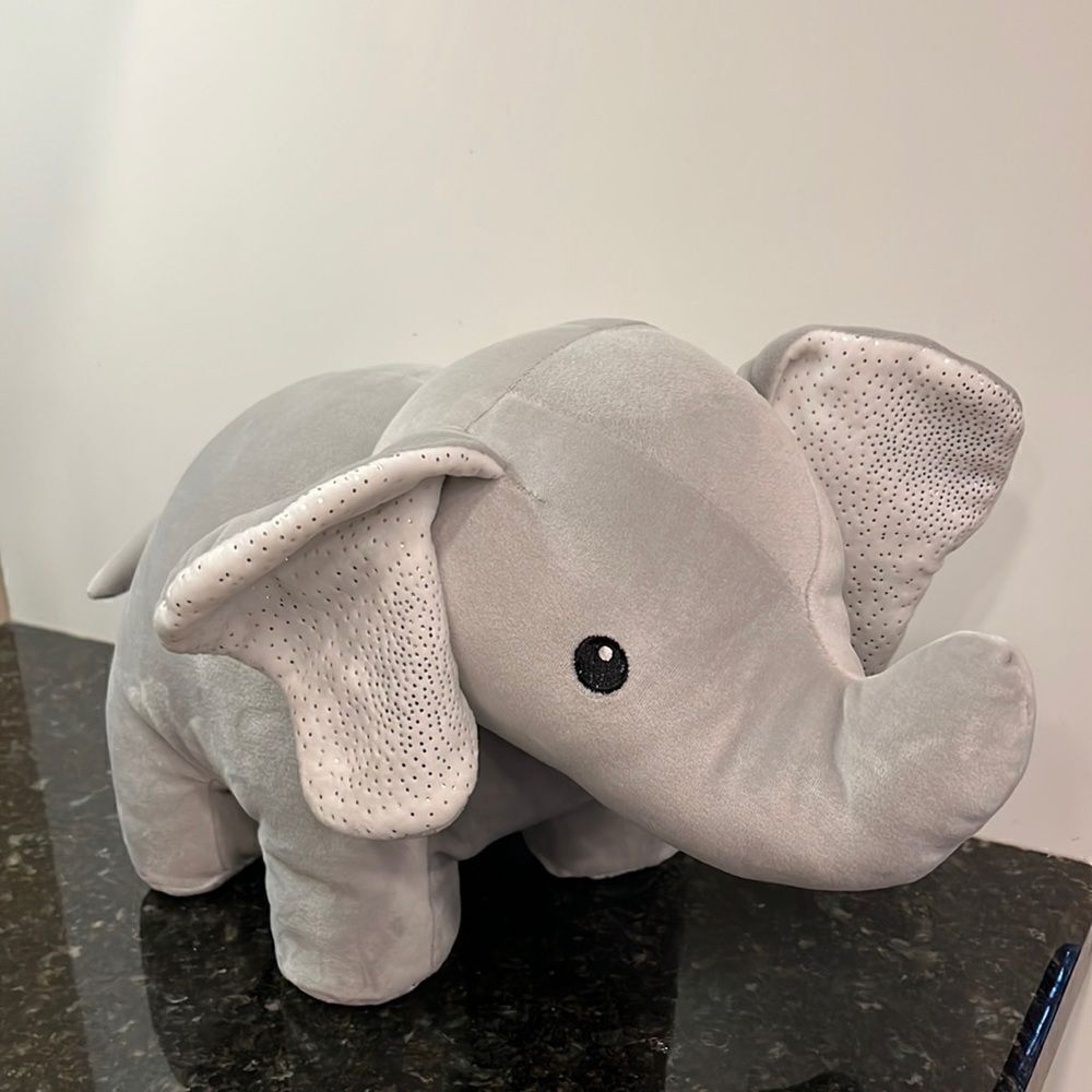 Linzy Toy Squishy Soft Gray Elephant Plush Stuffed Animal 15” with sparkle ears